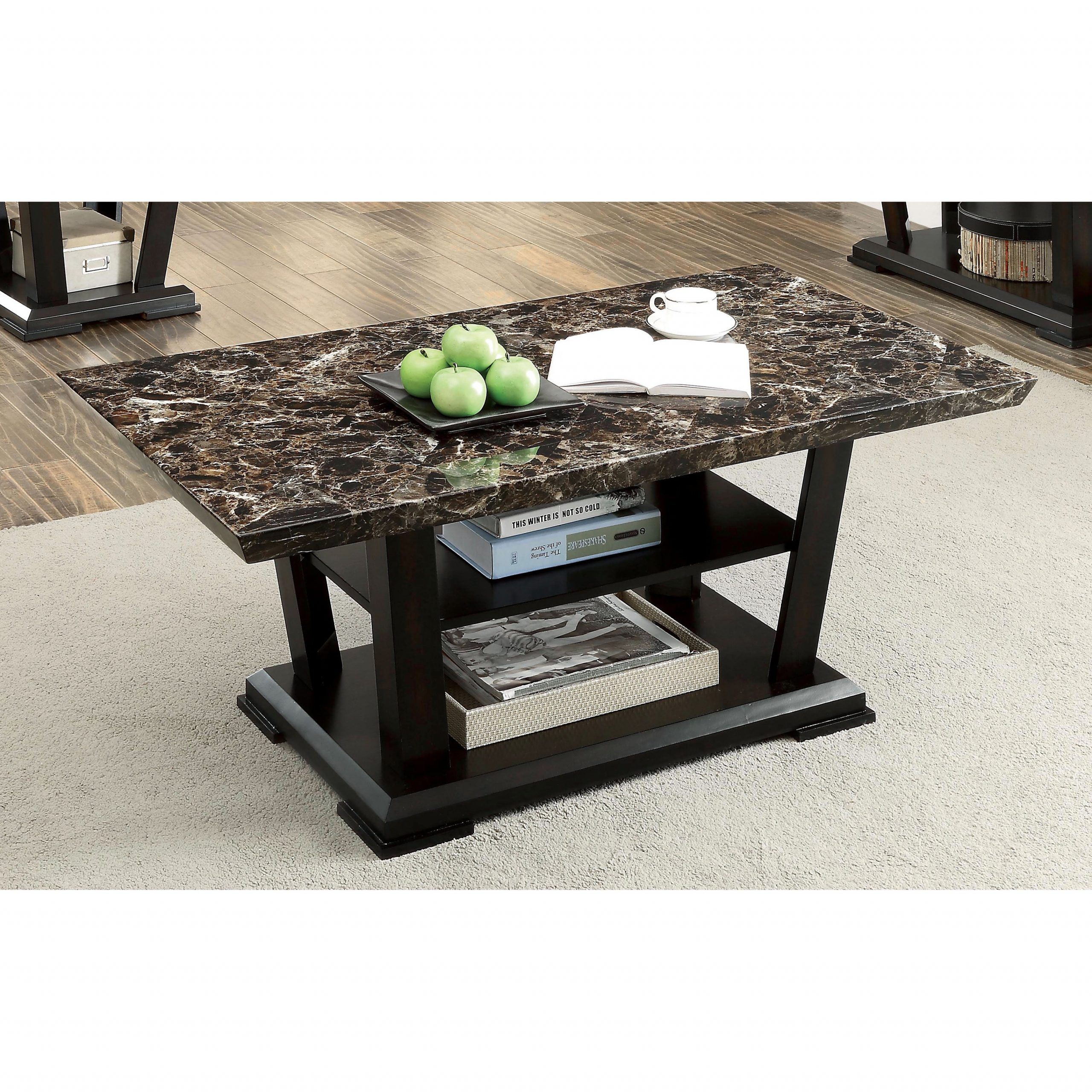 Shop Furniture Of America Phelan Contemporary Faux Marble Within Faux Marble Coffee Tables (View 9 of 15)
