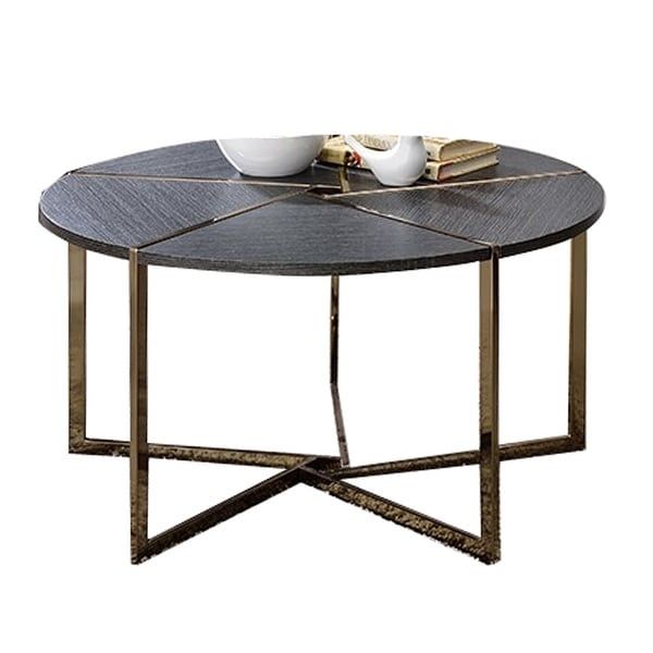 Shop Modern Round Cocktail Table With Intricate Bottom Regarding Modern Cocktail Tables (View 13 of 15)