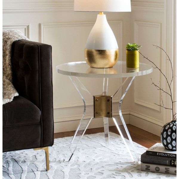Shop Safavieh Couture Werner Acrylic End Table  Clear – 23 With Regard To Gold And Clear Acrylic Side Tables (View 12 of 15)