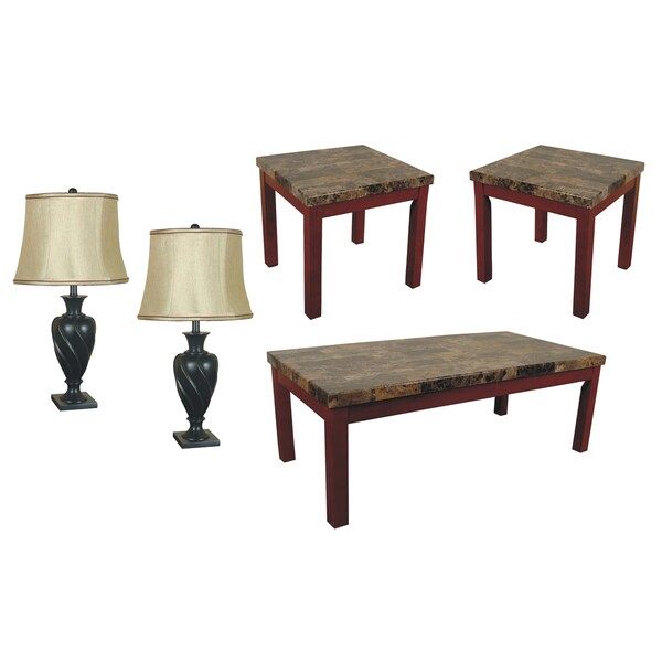 Shop Sofab Bennington 5 Piece Lamp, Coffee Table And End Throughout 5 Piece Coffee Tables (View 5 of 15)