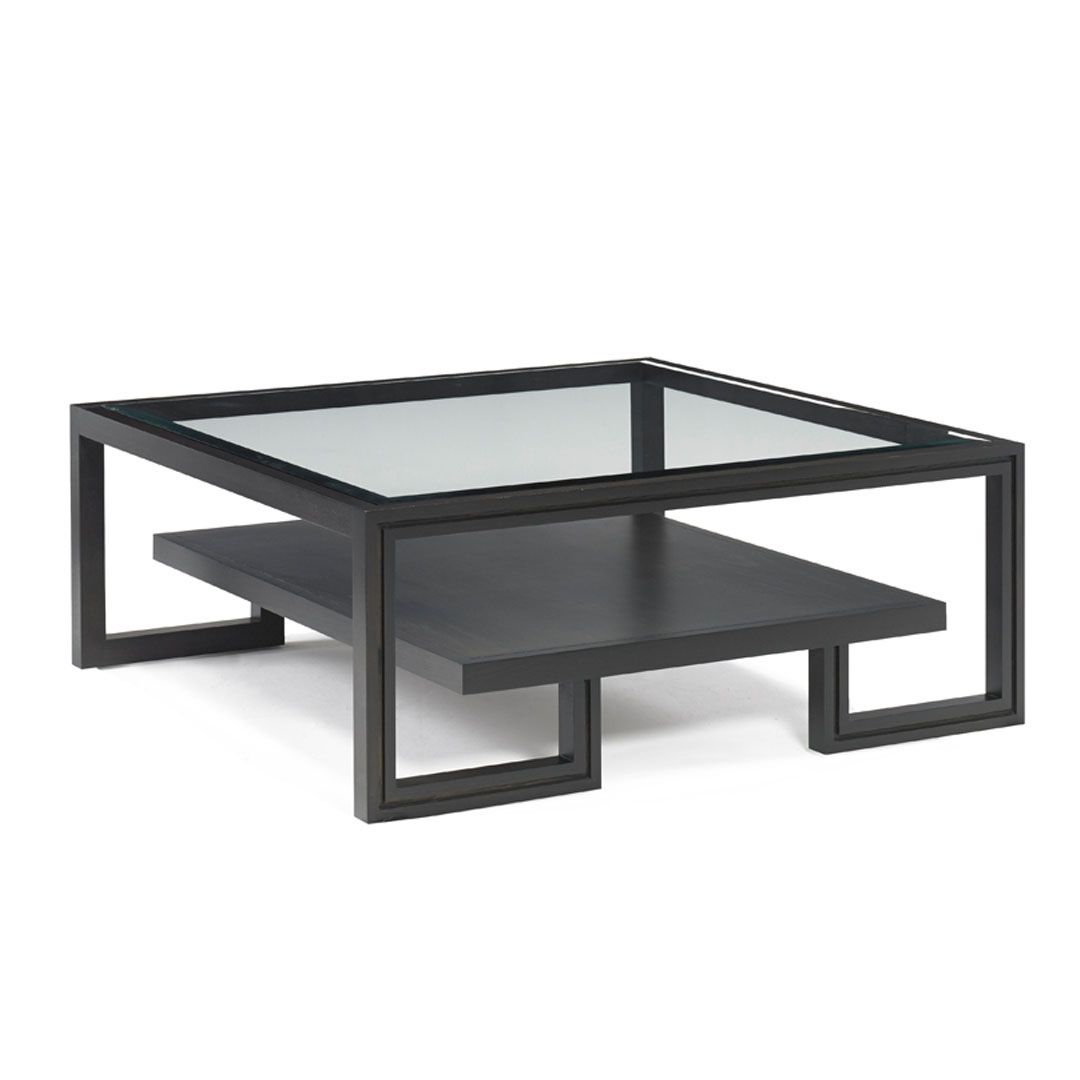 Shop Square Cocktail Table W/ Glass Top And Wooden Bottom Within Square Cocktail Tables (View 5 of 15)