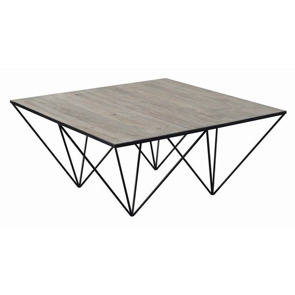 Shop Strick & Bolton Colbie White Washed Natural And Matte With Matte Black Coffee Tables (View 10 of 15)