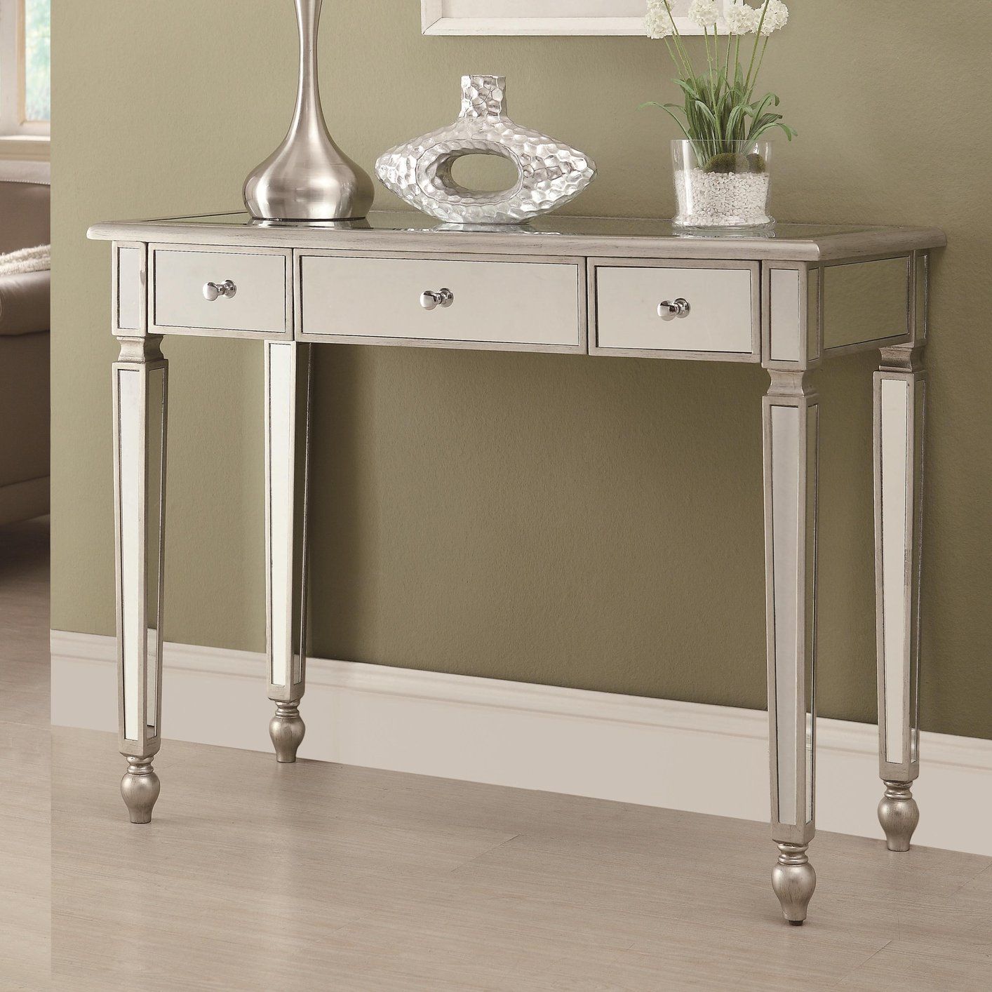 Silver Metal Console Table – Steal A Sofa Furniture Outlet Within Antique Silver Aluminum Coffee Tables (View 14 of 15)
