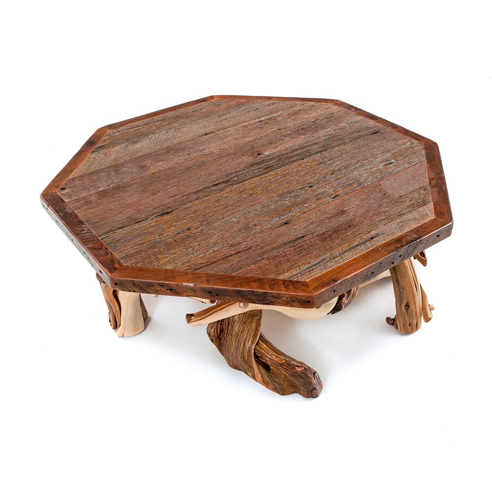 Silverton Reclaimed Barn Wood Octagon Coffee Table Pertaining To Octagon Coffee Tables (View 3 of 15)
