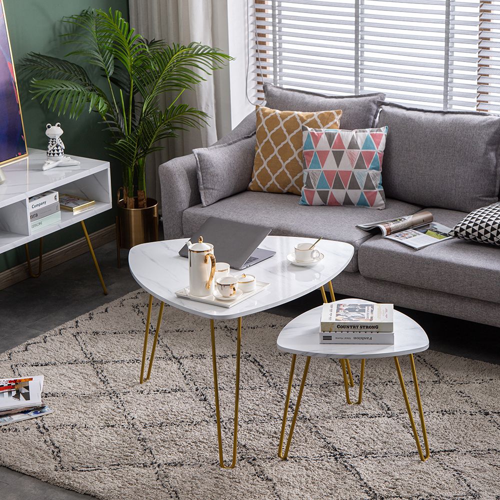 Simple Living Room End Table Set, Nesting Coffee Tables With Regard To Marble Coffee Tables Set Of  (View 6 of 15)