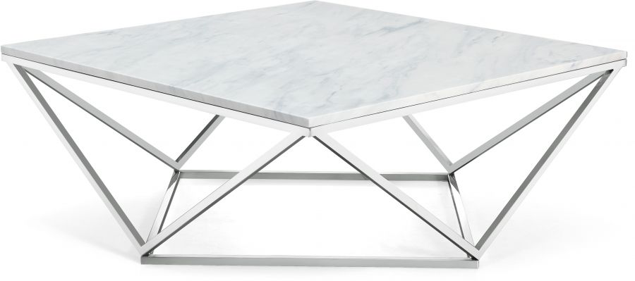Skyler Chrome Coffee Table In Silver – Hyme Furniture Within Silver Mirror And Chrome Coffee Tables (View 10 of 15)