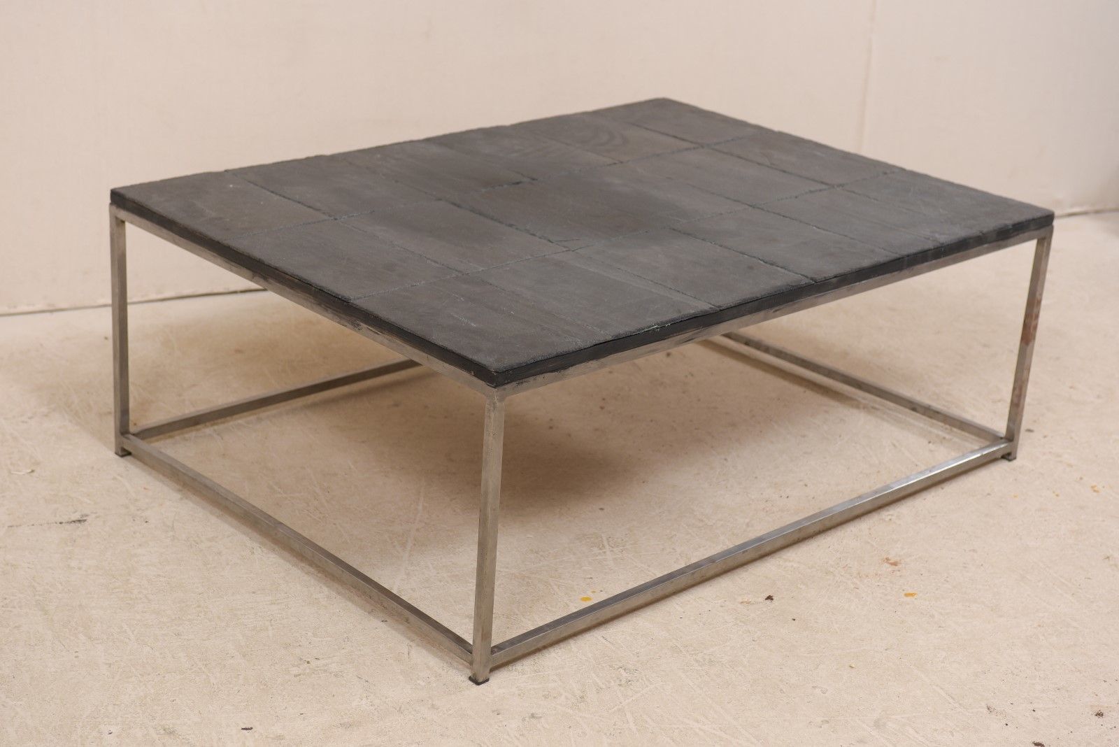 Slate Tile & Silver Metal Coffee Table | 1117 | A (View 15 of 15)