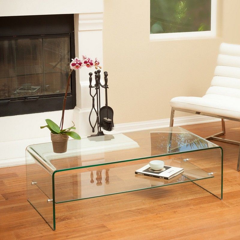 Sleek Shiny Glass Coffee Table | Minimalist Desk Design Ideas Inside Glass And Pewter Coffee Tables (View 11 of 15)