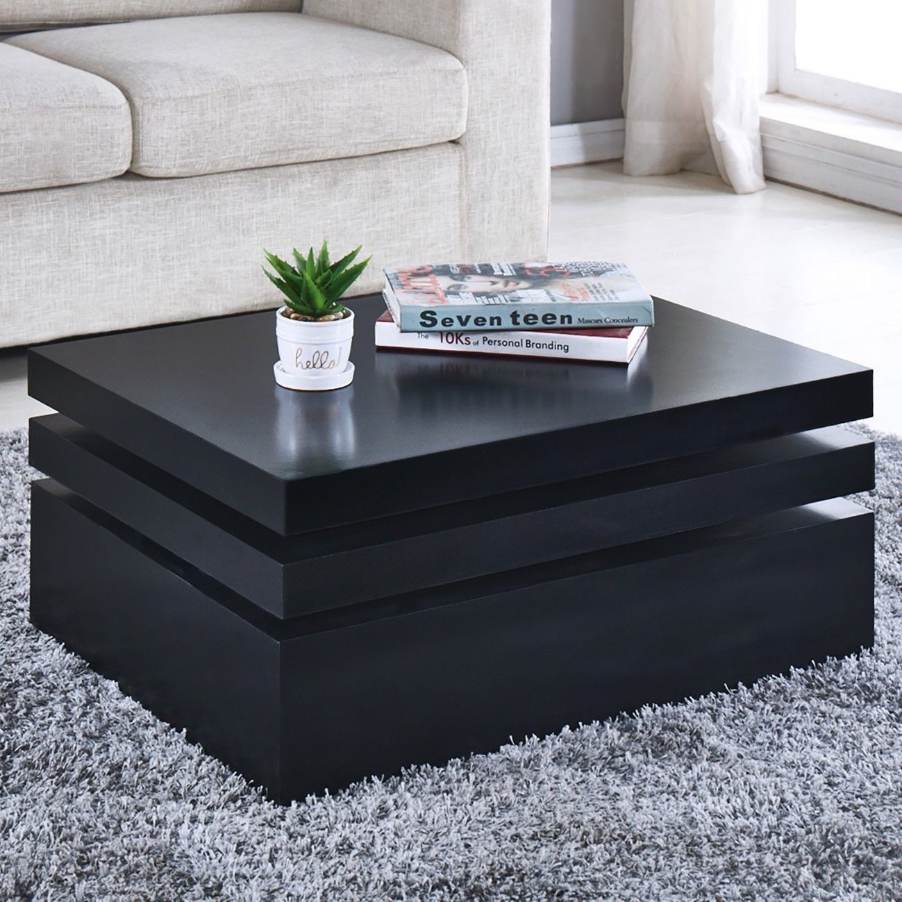 Small Square Coffee Table High Gloss Furniture Modern In Square High Gloss Coffee Tables (View 8 of 15)