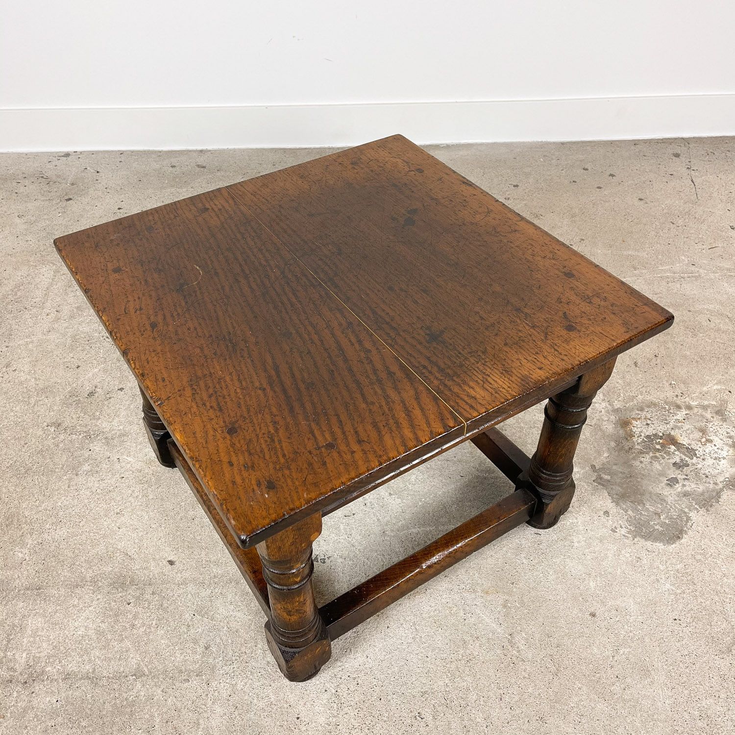 Small Square Oak Coffee Table | Old Goods With Regard To 1 Shelf Square Coffee Tables (Photo 15 of 15)