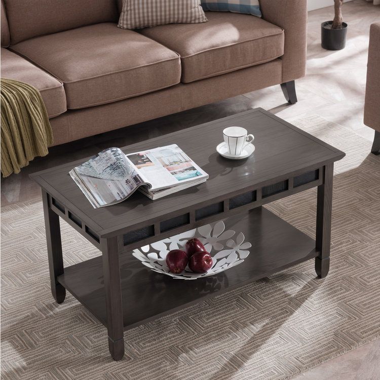 Smoke Grey Oak And Black Slate Coffee Table – Comfort With Black And Oak Brown Coffee Tables (View 2 of 15)
