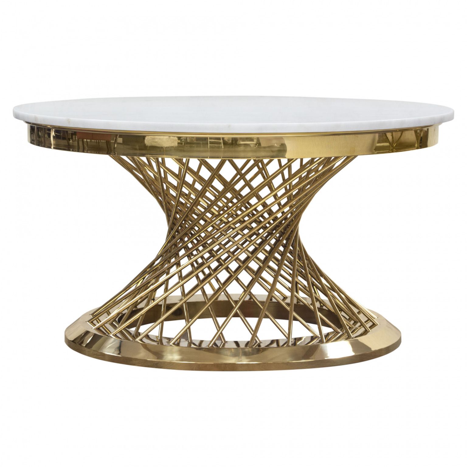 Solstice 35" Round Cocktail Table With Genuine Marble Top Intended For Polished Chrome Round Cocktail Tables (View 4 of 15)