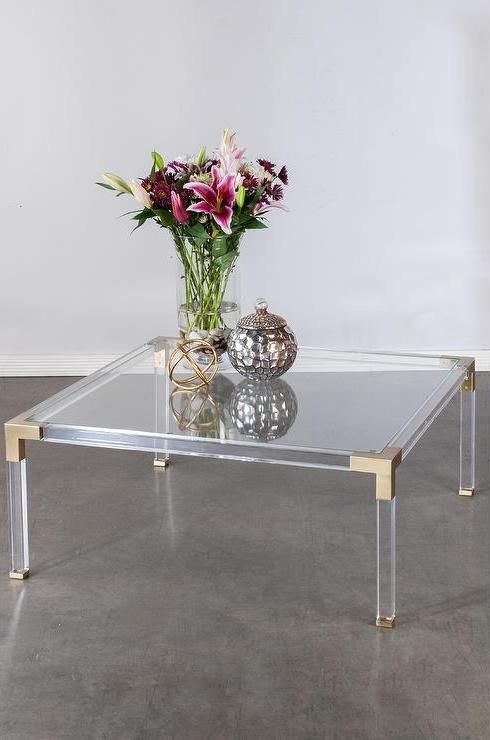 Square Acrylic Coffee Table | Roy Home Design For Acrylic Coffee Tables (View 11 of 15)