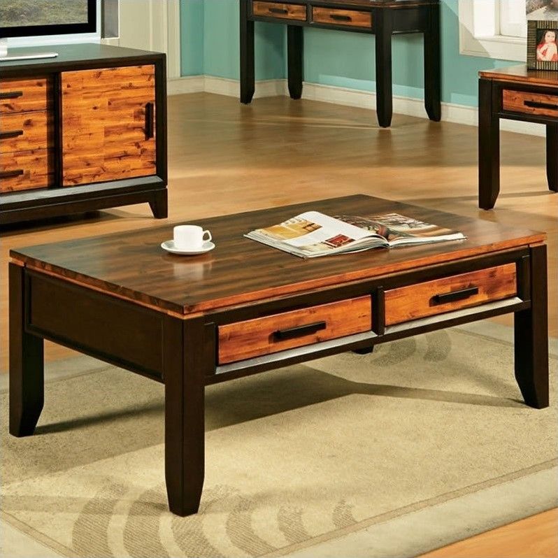 Steve Silver Company Abaco Rectangular Wood Top Coffee Intended For Espresso Wood Storage Coffee Tables (View 1 of 15)
