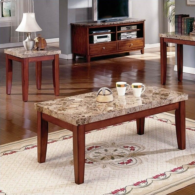 Steve Silver Company Montibello 3 Piece Marble Coffee Pertaining To Silver Coffee Tables (View 11 of 15)