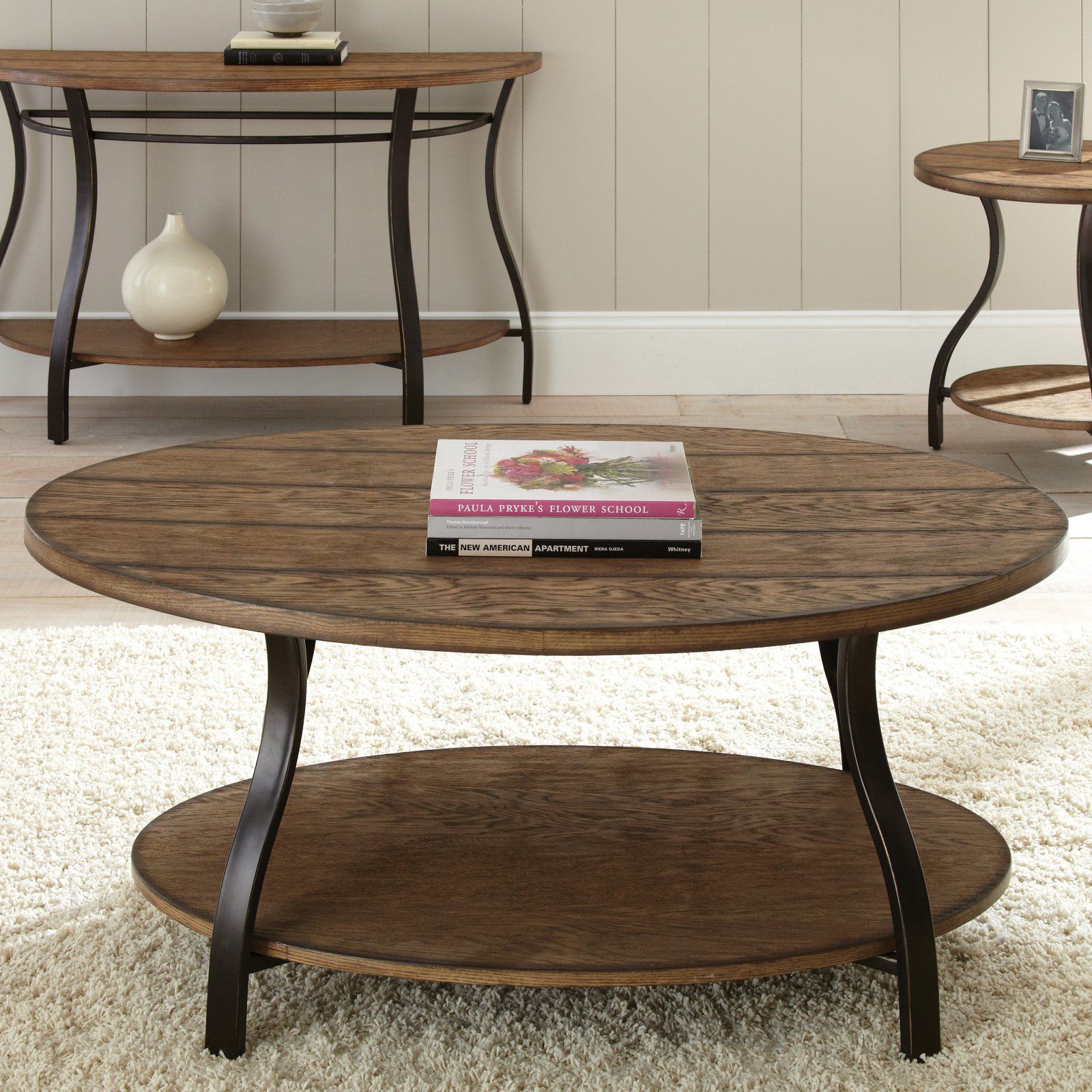 Steve Silver Denise Oval Light Oak Wood Coffee Table Pertaining To Silver Coffee Tables (View 1 of 15)