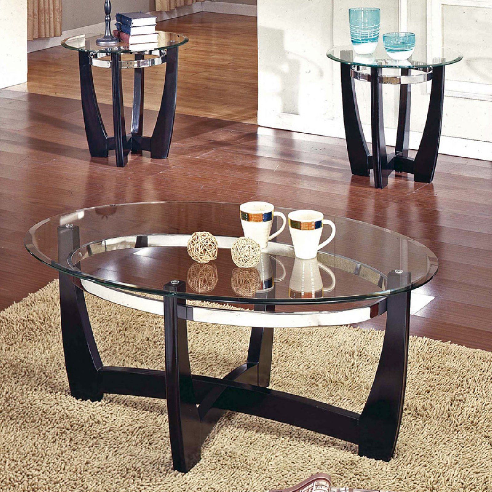 Steve Silver Matinee Coffee Table Set – Walmart In 2 Piece Round Coffee Tables Set (View 7 of 15)