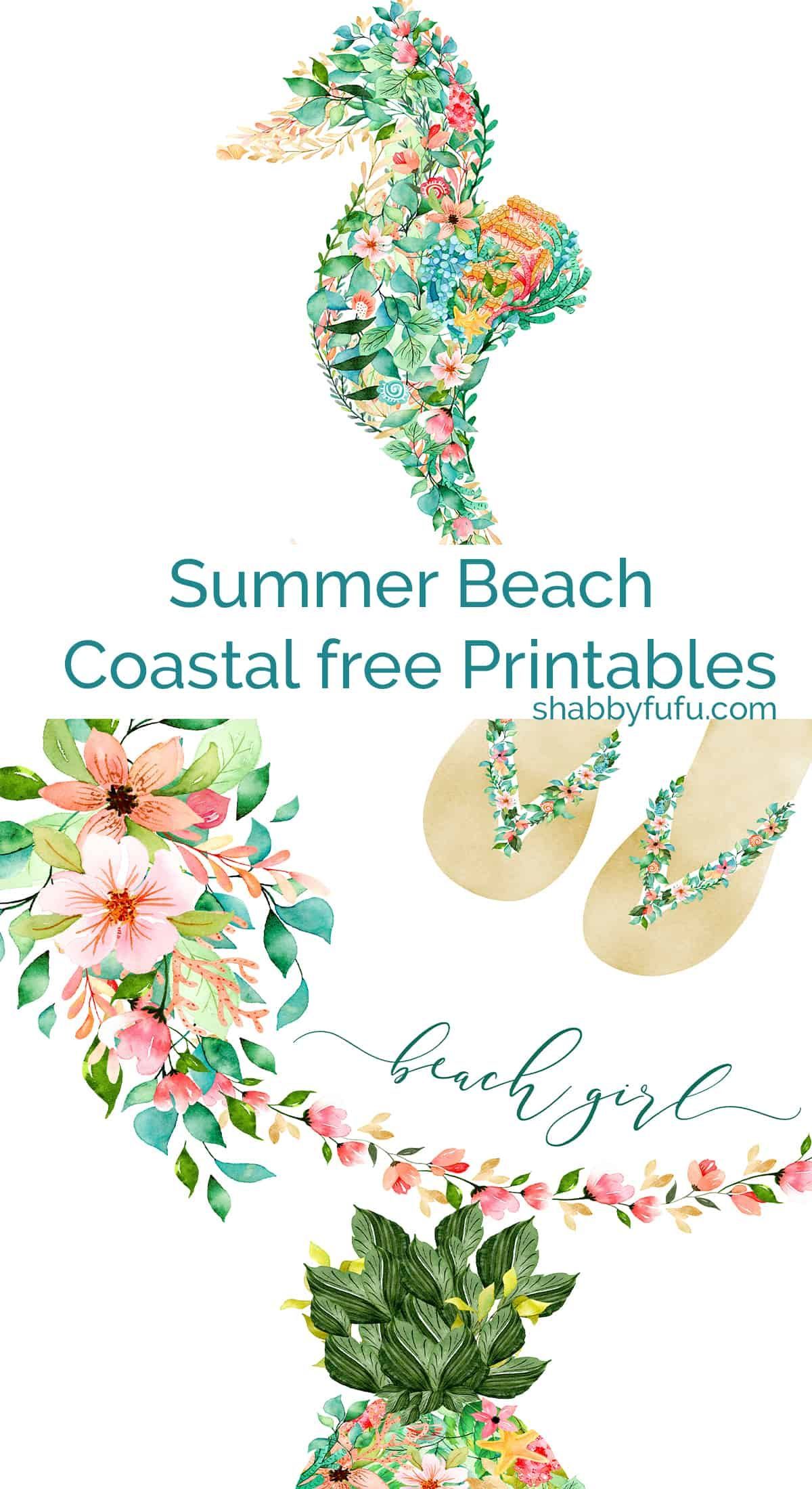 Summer Beach Coastal Printables | Wall Printables, Free In Summer Wall Art (Photo 13 of 15)