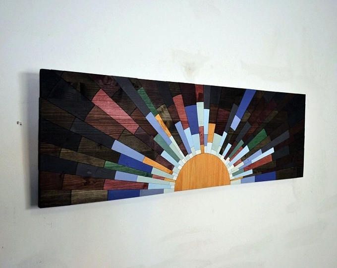 Sun Wall Art – "edge Of The Day" 36x12 – Wall Art Regarding Sun Wood Wall Art (View 3 of 15)
