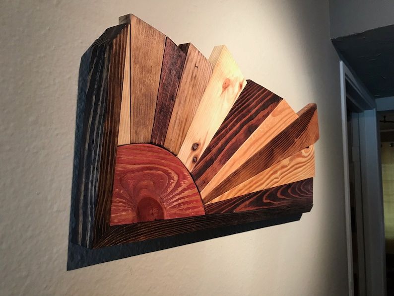 Sunburst Wood Wall Art Reclaimed Pallet Wood Sunrise In Sun Wood Wall Art (Photo 9 of 15)