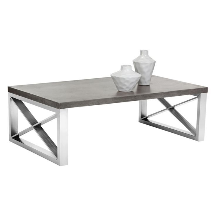 Sunpan Catalan Concrete Top Coffee Table – 100493 Pertaining To Modern Concrete Coffee Tables (View 6 of 15)