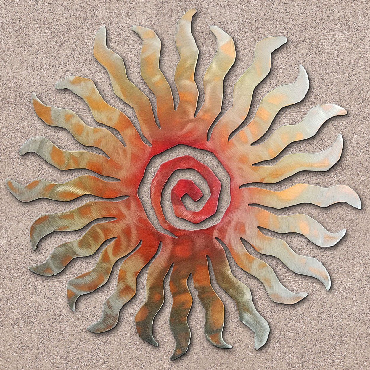 Sunset Swirl 24 Point Sunburst Metal Wall Art | Shop Home Regarding Swirl Wall Art (View 2 of 15)