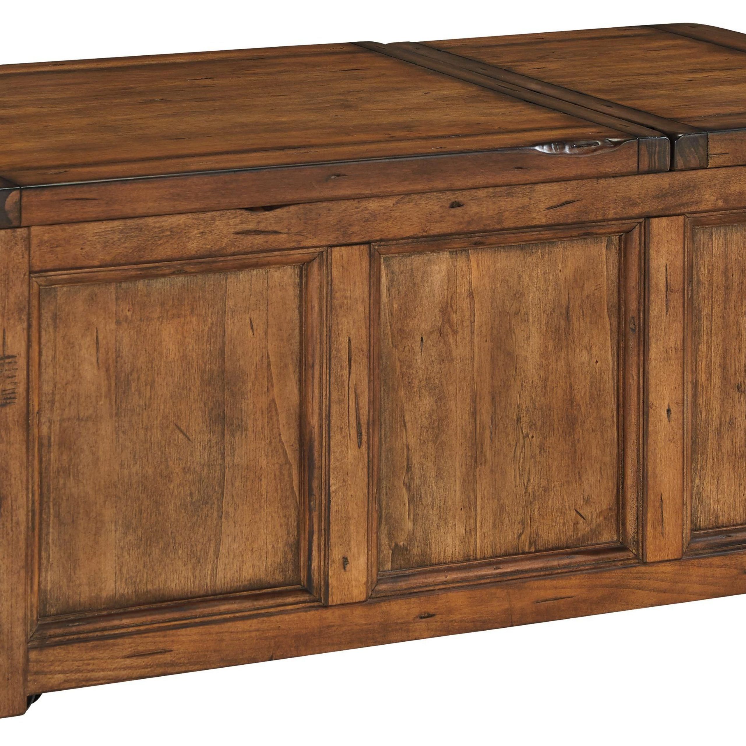 Tamonie Rustic Trunk Style Rectangular Lift Top Cocktail With Walnut Wood Storage Trunk Cocktail Tables (View 4 of 15)