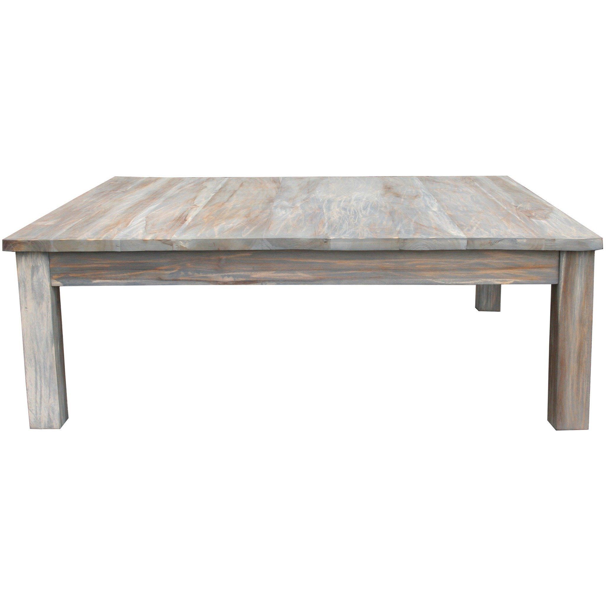 Teak Wood Grey Wash Rustic Coffee Table 48 | Coffee Table Inside Gray Driftwood Storage Coffee Tables (View 5 of 15)