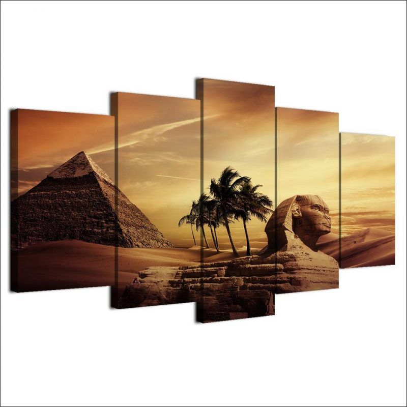 The Great Sphinx Of Giza, Egyptian Pyramids – Pyramid 5 Throughout Spinx Wall Art (Photo 3 of 15)