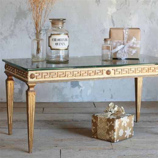 The One Of A Kind Vintage Coffee Table Greek Key | Coffee In Cream And Gold Coffee Tables (Photo 15 of 15)