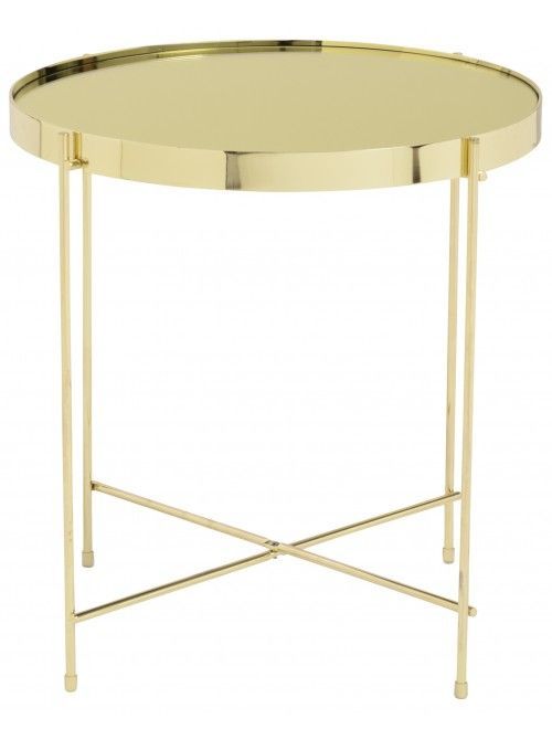Theo Side Table, Gold – Furniture | Gold Side Table, Side Throughout Gold And Mirror Modern Cube End Tables (View 4 of 15)