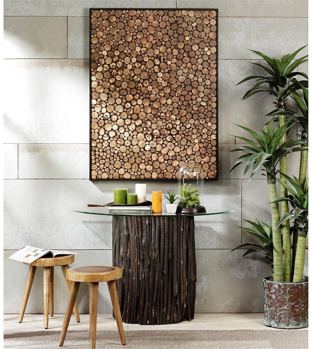 Topi Wall Art Solid Mahogany Wood Neutral Brown Inside Waves Wood Wall Art (View 2 of 15)