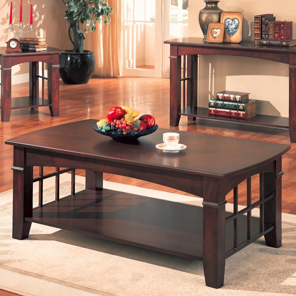 Transitional Solid Wooden Coffee Table With Open Bottom In Open Storage Coffee Tables (View 4 of 15)