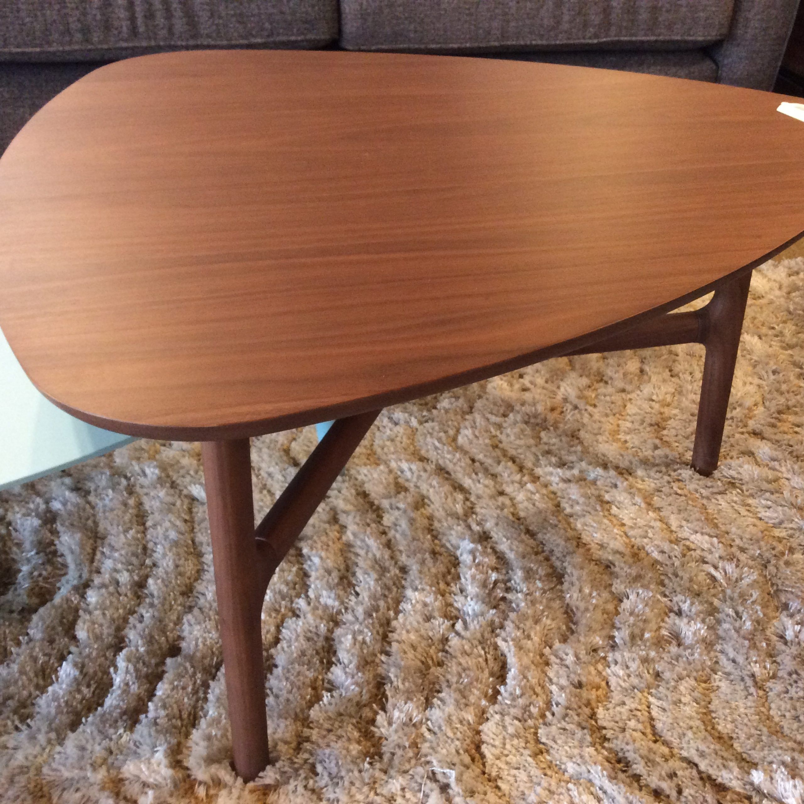 Triangle Walnut Coffee Table – Ballard Consignment Within Triangular Coffee Tables (View 2 of 15)