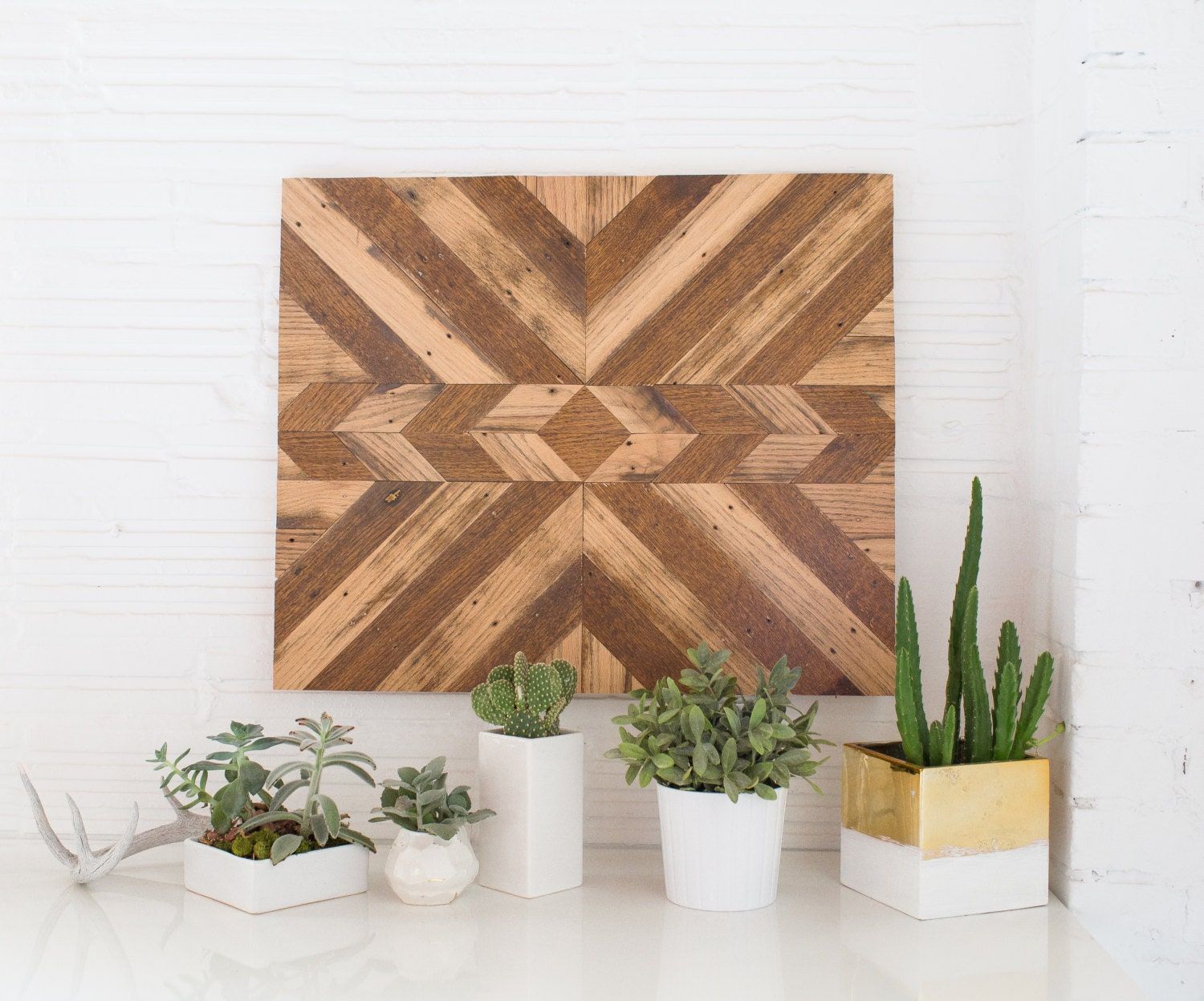 Tribal Reclaimed Wood Wall Panel Art With Diamond And Chevron In Urban Tribal Wood Wall Art (View 13 of 15)
