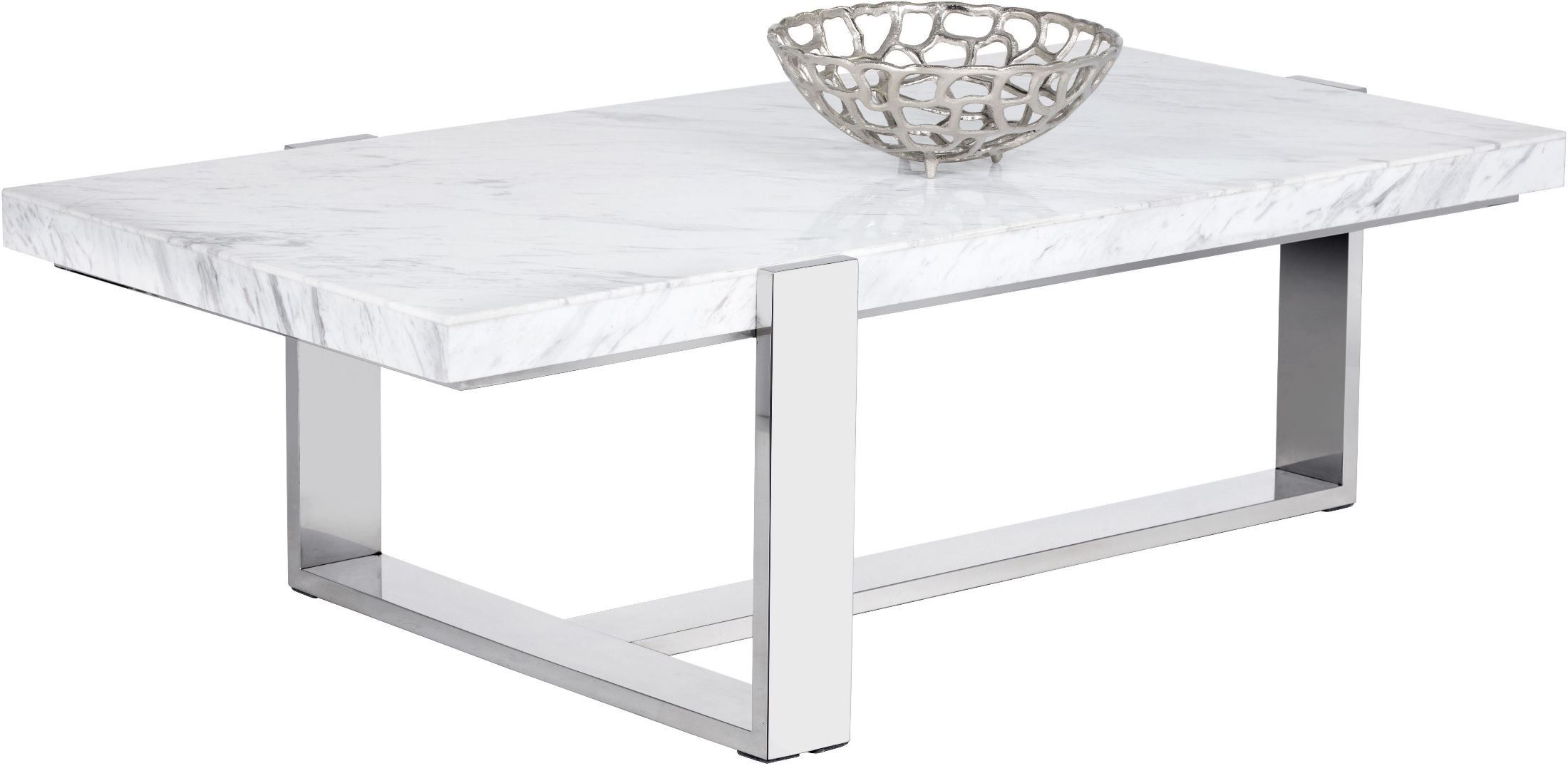 Tribecca White Marble Rectangular Coffee Table, 101294 For Faux White Marble And Metal Coffee Tables (View 13 of 15)