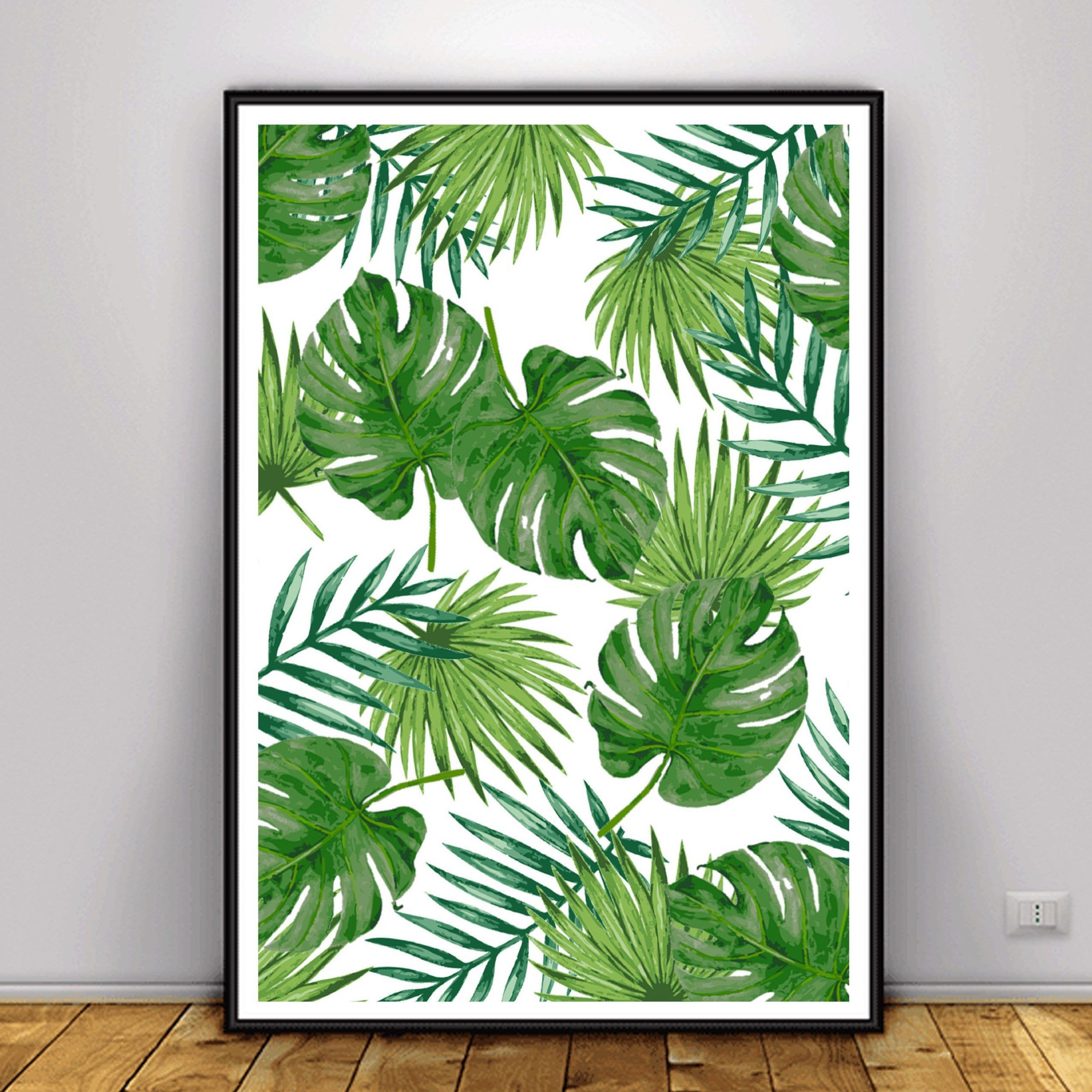 Tropical Leaf Print, Banana Leaf Print, Palm Leaf Poster Within Palm Leaves Wall Art (View 2 of 15)