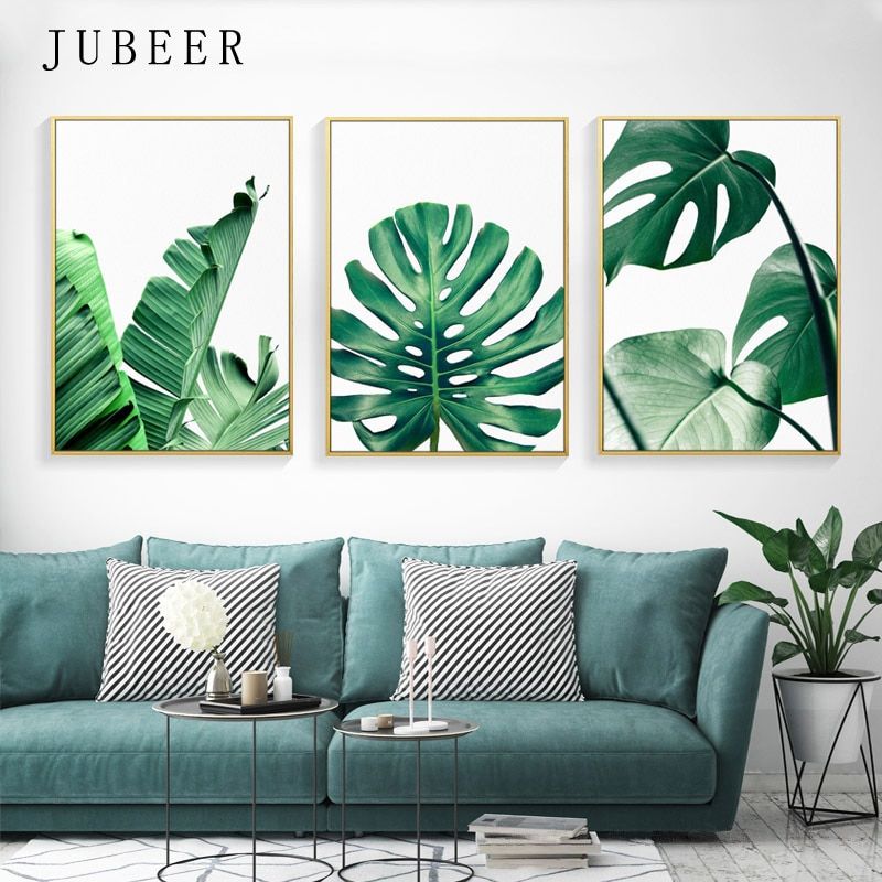 Tropical Leaf Print Posters Monstera Leaf Palm Banana With Regard To Palm Leaves Wall Art (View 4 of 15)