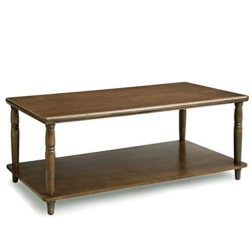 Vasagle Coffee Table With Solid Wood Legs, Roman Columns In Walnut Wood Storage Trunk Cocktail Tables (View 14 of 15)