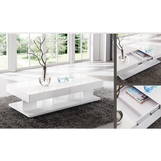 Verona Storage Coffee Table In High Gloss White | Coffee Pertaining To Gloss White Steel Coffee Tables (View 11 of 15)