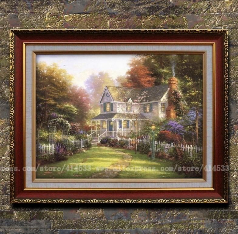 Victorian Art Prints Thomas Kinkade Oil Painting Victorian With Regard To Landscape Framed Art Prints (View 11 of 15)
