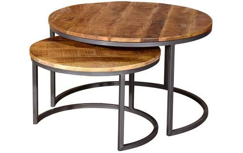 Vida Living – Savannah Round Coffee Tables – 2 Per Set Pertaining To Natural Mango Wood Coffee Tables (View 12 of 15)