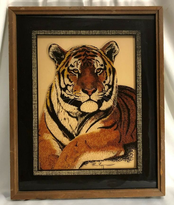 Vintage 1977 Glass Wall Art Of Bengal Tigerlulus Inc For Tiger Wall Art (View 10 of 15)