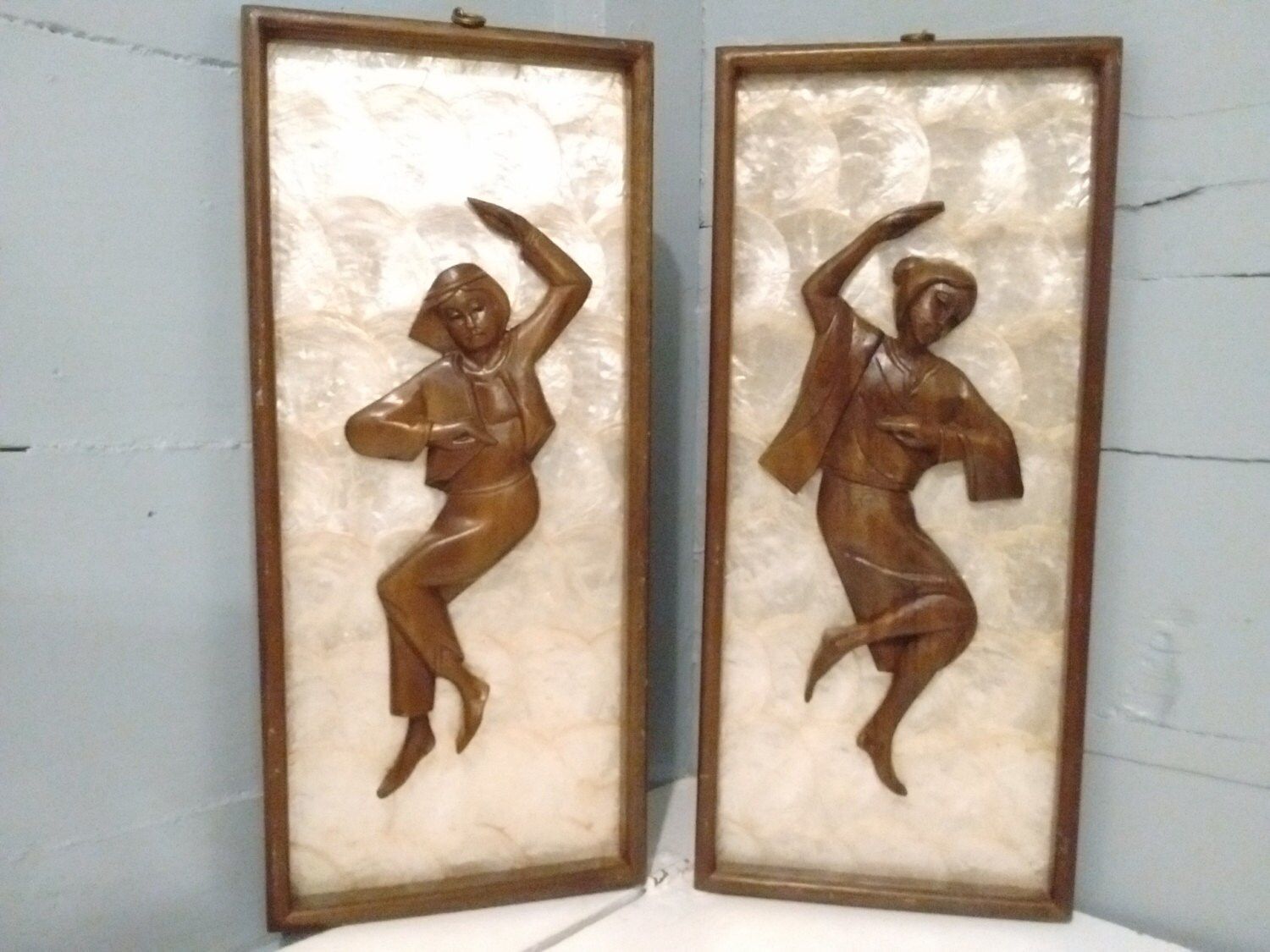 Vintage, Art, Folk Art, Wall Decor, Dancing, Ladies With Retro Wood Wall Art (View 1 of 15)