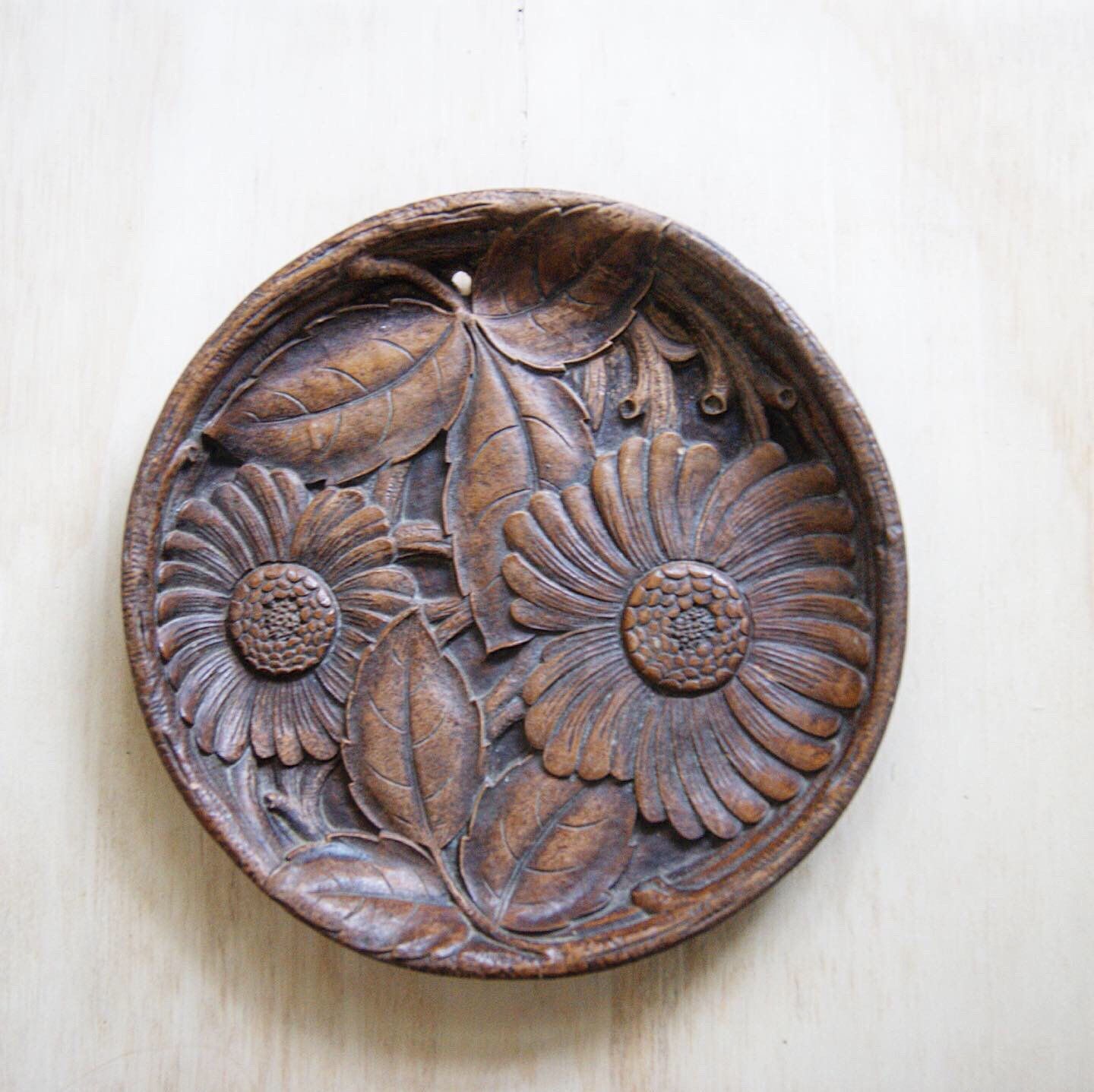 Vintage Syroco Wood Sunflower Wall Plaque Summer And In Retro Wood Wall Art (View 10 of 15)