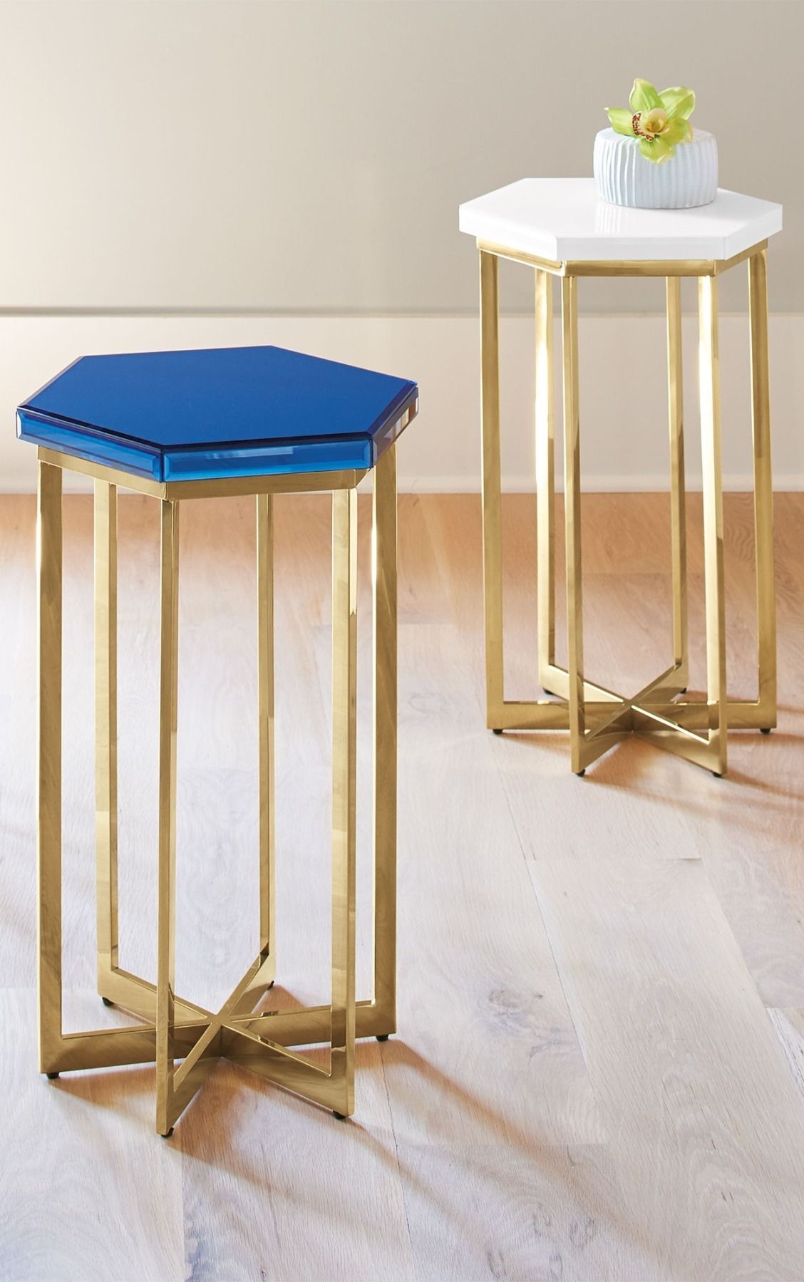 Vivienne Side Table | Grandin Road | Side Table, Faux Inside Gold And Mirror Modern Cube End Tables (View 6 of 15)