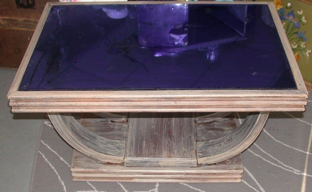 Vnitage Art Deco Cocktail Coffee Table Blue Mirrored Throughout Cobalt Coffee Tables (View 1 of 15)