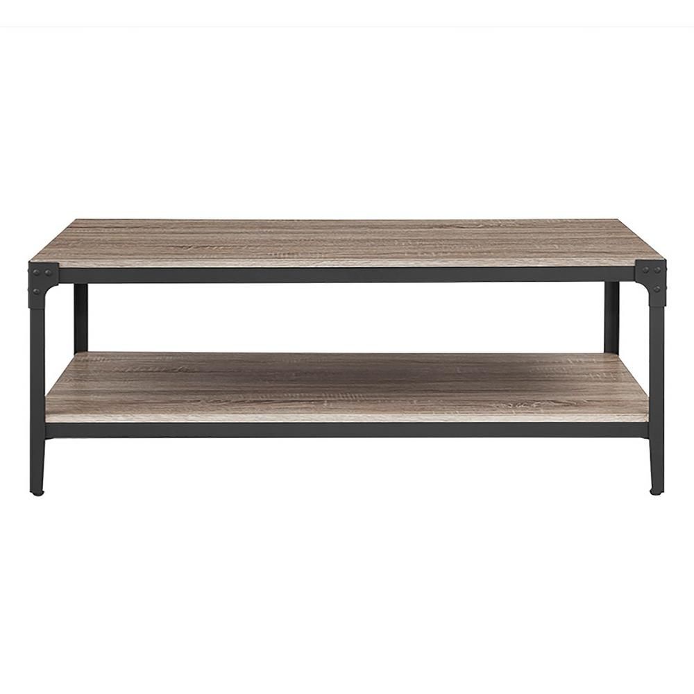 Walker Edison Furniture Company Angle Iron Driftwood For Gray Driftwood Storage Coffee Tables (View 8 of 15)