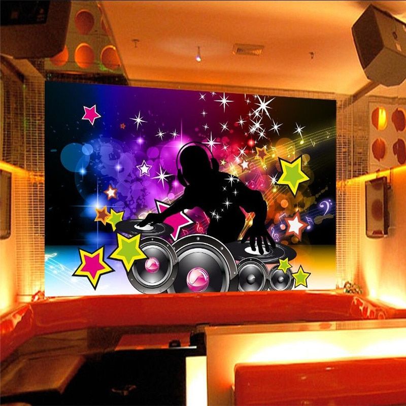 Wall Decor Paper 3d Music Dance Sound Bar Ktv Disco For Night Wall Art (View 6 of 15)