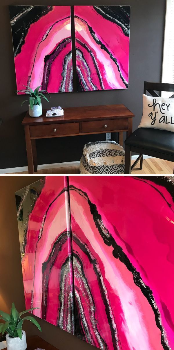 Wall Hangings – Hot Pink Glitter Girl Geode | Custom Wall In Glitter Wall Art (View 14 of 15)